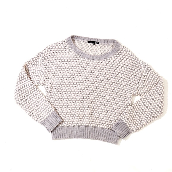 NWOT Adorable gray and white knit sweater - Picture 1 of 6